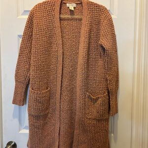 Jessica Simpson Warm Brown Knit Cardigan